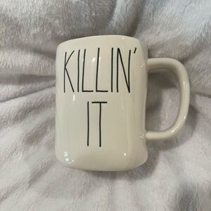 Rae Dunn Cream Mug with Black "KILLIN' IT" Lettering